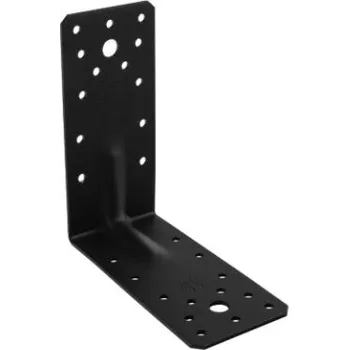 Tesařské kování Úhelník s prolisem 140 x 140 x 65 x 2,5 KP5 - komaxit černý