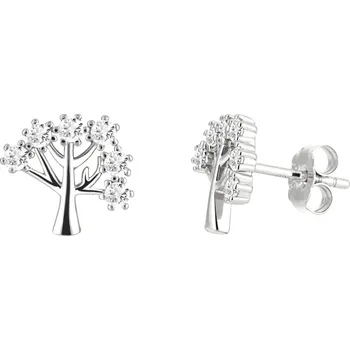 Šperk Stříbrné náušnice Sevilla, strom života s kubickou zirkonií Preciosa
