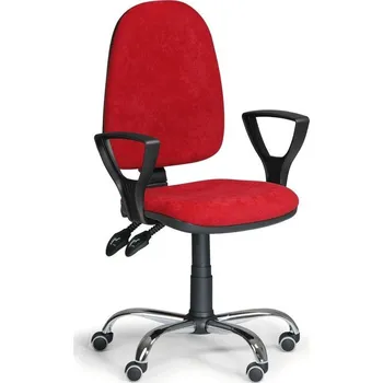 kancelářská židle Torino chrom + područky - červená