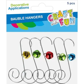 Vánoční dekorace Háček na ozdoby kov 5ks 545861