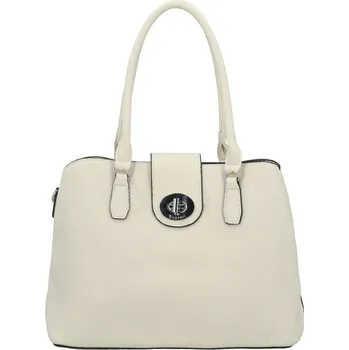 Kabelka Módní dámská koženková kabelka na rameno Pamela, krémová