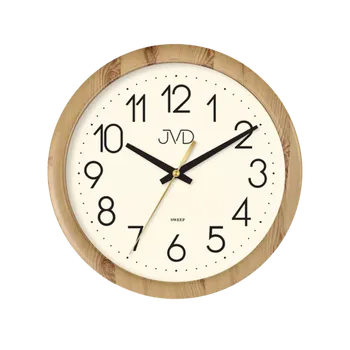 Hodiny JVD Nástěnné tiché netikající hodiny JVD H608.2 v imitaci dřeva