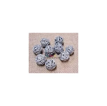 Vánoční dekorace Ratanova koule stříbrná