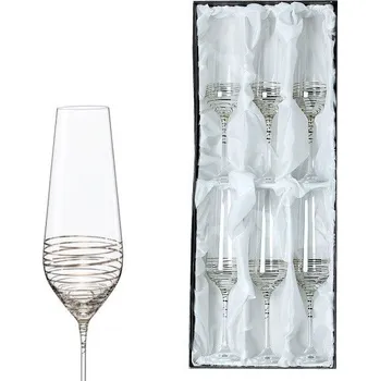 Sklenice Sklenice SANDRA 200 ml platinová spirála sada 6 ks