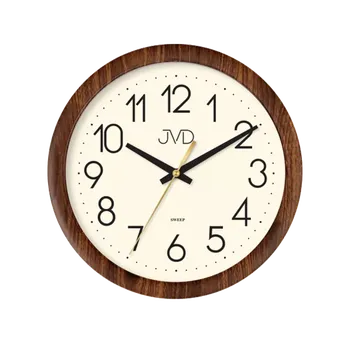 Hodiny JVD Nástěnné tiché netikající hodiny JVD H608.3 v imitaci dřeva