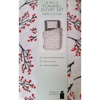 Povlečení KSTL 2-dílné flanelové ložní povlečení 140 x 200 cm, 70 x 90 cm, Berry (51018)