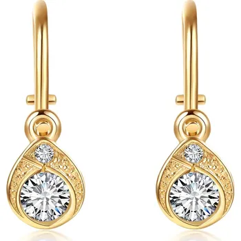 Náušnice Diante Zlaté náušnice s bílým kamenem 31502545