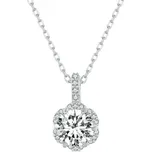 GRACE Silver Jewellery Stříbrný náhrdelník Viviane 1 ct MOISSANITE + CERTIFIKÁT NH-MSN007 Stříbrná certifikát GRA, hadřík na čištění stříbra, dárková krabička GRA 218852027