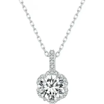 Náhrdelník GRACE Silver Jewellery Stříbrný náhrdelník Viviane 1 ct MOISSANITE + CERTIFIKÁT NH-MSN007 Stříbrná certifikát GRA, hadřík na čištění stříbra, dárková krabička GRA 218852027