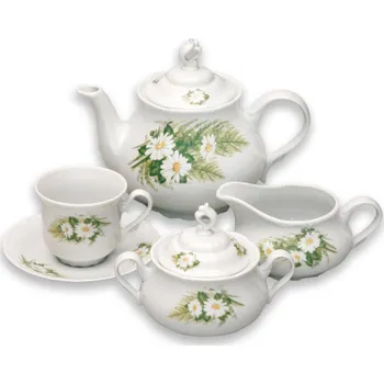 Thun 1794 Constance, čajová souprava, kopretiny, Thun