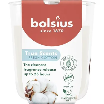 Svíčka Sviečka Bolsius True Scents, čerstvá balvna, 80x73 mm, v skle