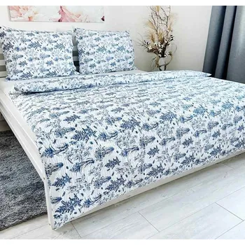 Povlečení Krepové povlečení Modré traviny rozměr povlečení cm: 140x200, 70x90