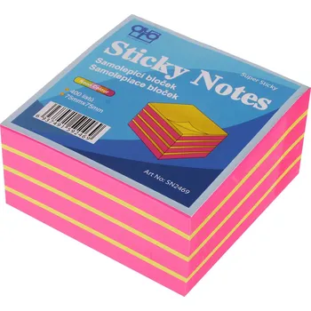 Bločky samolepicí růžová/žlutá, 400 lístků