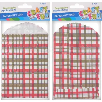 Sáček na potraviny Papírový pytlík 8ks mřížkovaný 12x19cm