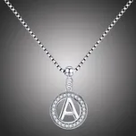 GRACE Silver Jewellery Stříbrný řetízek s přívěskem ve tvaru písmena A - stříbro 925/1000 NH-28-BSP001/A Stříbrná 45 cm A