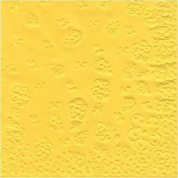 Papírový ubrousek Ubrousky s ražbou 33 x 33 cm - žluté
