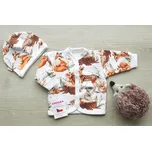 AMÁLKA Propínací kojenecký kabátek s čepičkou, lesní zvířátka Velikost: 56