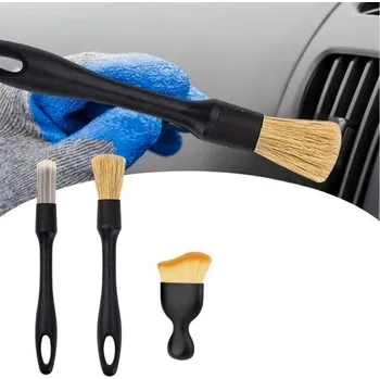 BAOSROY Měkký kartáč na čištění interiéru auta, 3 ks kartáčů na čištění auta, kartáč na detailování