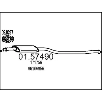 Výfukový systém MTS Střední tlumič výfuku MTS 01.57490