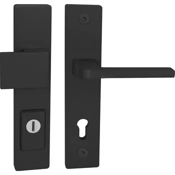 Dveřní kování MP KOVÁNÍ TI - FORTE PLUS - 3214/SUPRA 3097 - bezpečnostní kování Provedení: PZ LI (klika levá/koule), Povrch: BS - černá mat, Rozteč: 72 mm