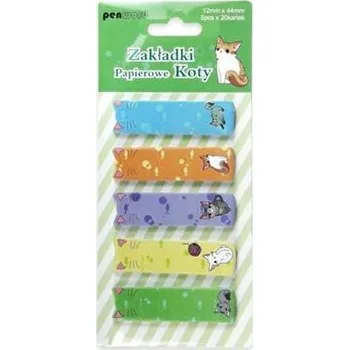 Samolepící bloček Samolepicí záložky 44 x12mm, 5x20 lístků,kočky