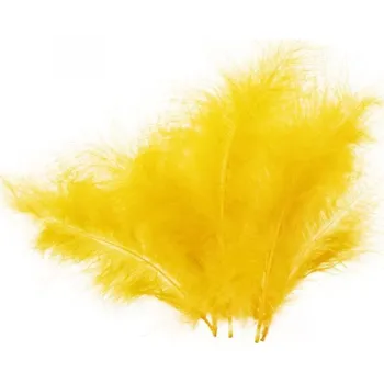 Peří - 5 ks žluté 16 cm