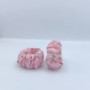 Bavlněná Scrunchie gumička světle růžová L