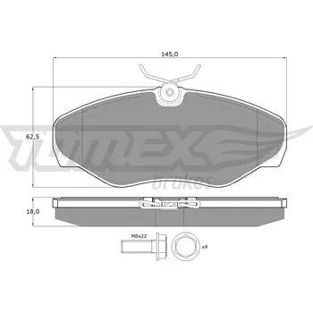 Brzdová destička Sada brzdových destiček, kotoučová brzda TOMEX Brakes TX 13-08
