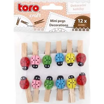 Sušák na prádlo KOLÍČKY DŘEVĚNÉ S BERUŠKOU, 3,5CM, 12KS