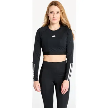 Pánské tričko Tričko adidas Hyperglam Training Cropped Long Sleeve Long-Sleeve Top Black/ White L