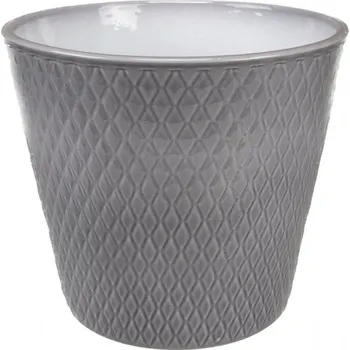 Květináč Obal keramický Harlekin pr. 14 cm šedivý Lasur