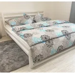 Krepové povlečení šedé-modré květy rozměr povlečení cm: 220x200,2 ks 70x90