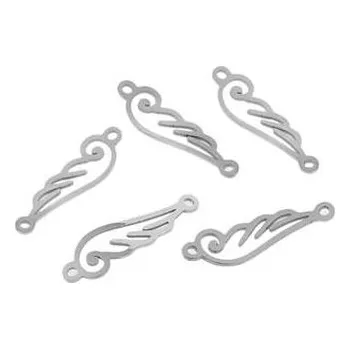 Materiál na výrobu šperku OK1320-ST Ocelová destička andělské křídlo