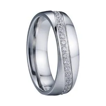 Prsten OPR0080-D-52 Dámský ocelový prsten se zirkony, šíře 6 mm, vel. 52