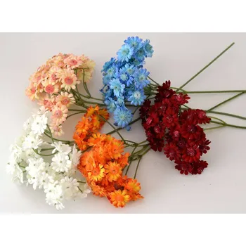 umělá květina Přízdoba - větvička drobných květinek - ORANŽOVÁ