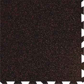 Černo-červená gumová modulová puzzle dlažba (roh) FLOMA FitFlo SF1050 - 100 x 100 x 2 cm, 80903778