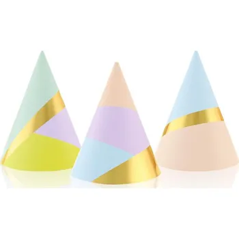 Party dekorace Party čepičky pastelové, 6 ks