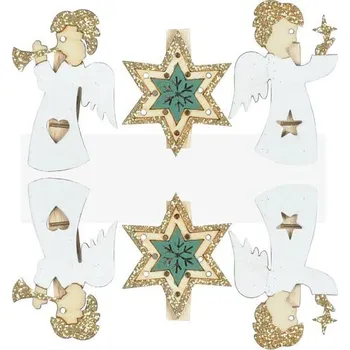 Vánoční dekorace Kolíček dřevěný andělé 6ks/4,8cm CJ-20S189B-1 8886251