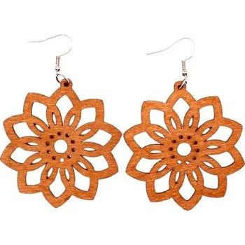 Náušnice Dřevěné náušnice - Mandaly