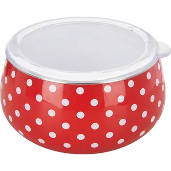 ORION Miska smalt TEČKA Lem+víčko pr. 13 cm