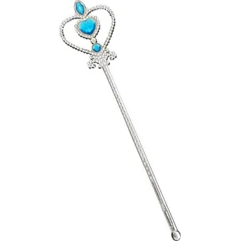 Party dekorace Hůlka pro princeznu s modrými kamínky, stříbrná