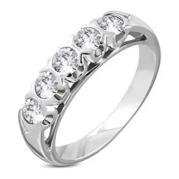 Prsten OPR1780-50 Ocelový prsten se zirkony