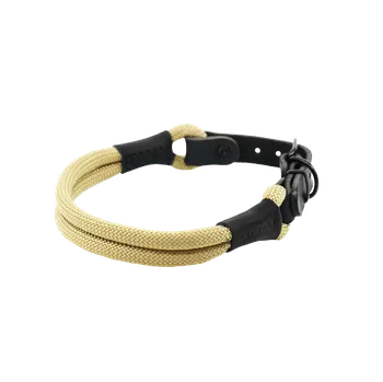 Obojek pro psa AMINELA Obojek lano s kůží AMINELA, černé kování Barva: Béžová, Rozměr: 10mm x 50cm AM15102
