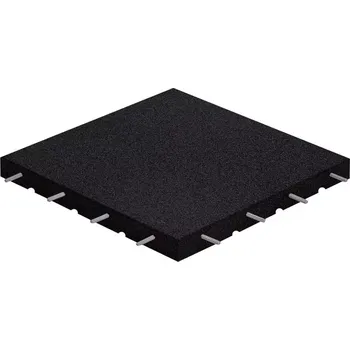 Venkovní dlažba Černá gumová certifikovaná dopadová dlažba FLOMA ProF - 50 x 50 x 7,5 cm, 78901075