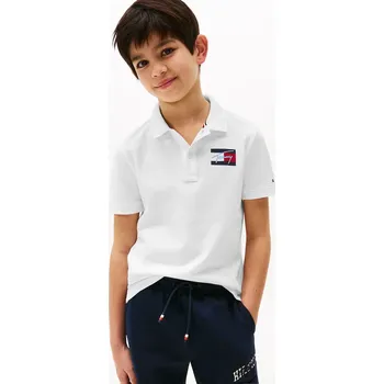 Dětská bavlněná polokošile Tommy Hilfiger KB0KB09711.9BYA bílá 00X, vel. 152