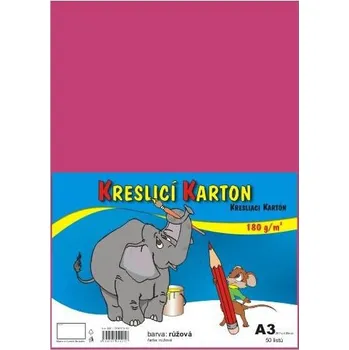 Kreslicí karton A3/180g tm. růžový