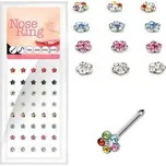 N0000-41 Sada 40ti piercingů do nosu, 4mm kytička - květiny