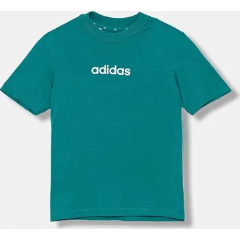 Chlapecké tričko Dětské bavlněné tričko adidas JV7541 tyrkysová 66X, vel. 152