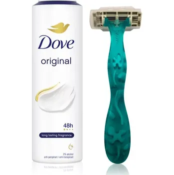 Dove Original Dove Original deodorační antiperspirant ve spreji 48h 150 ml + Razor holicí strojek 1 ks
