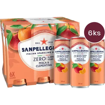 Limonáda Sanpellegrino Zero Pesca & Clementina (broskev, mandarinka) plech 0,33l - 6 ks